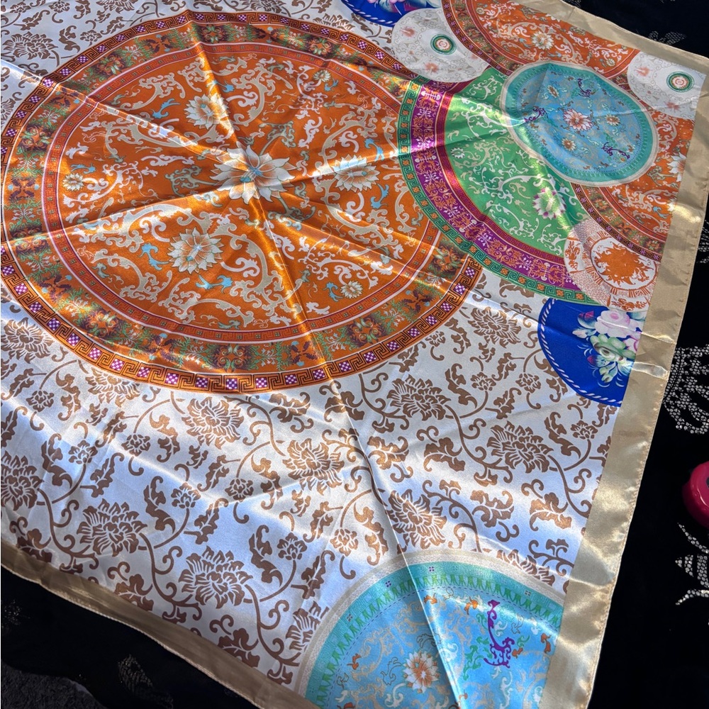 Elegant Multicolor Silk Scarf